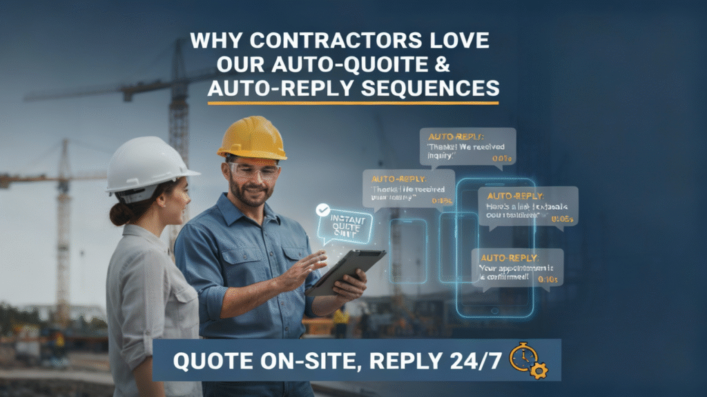 Auto-Quote sequences, DataDrivenHQ, Auto-Reply sequences, contractor automation, lead conversion, contractor efficiency, business automation Auto-Reply & Auto-Quote Sequences